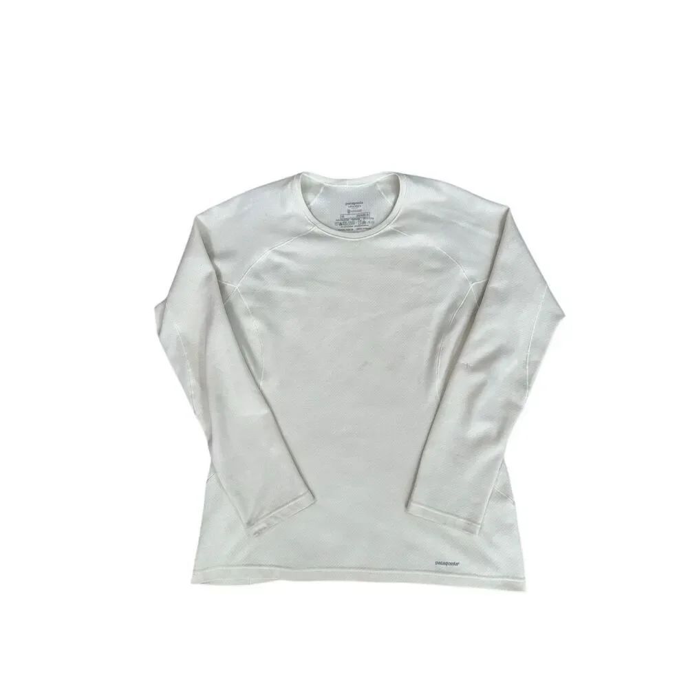 Patagonia Women’s XS Capilene Baselayer Midweight Crew Long Sleeve Tee Off White
